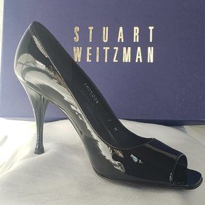 Stuart Weitzman Black Patent Leather High Heels